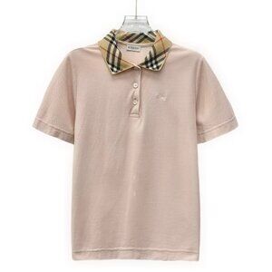 burberry 2025 Pink cotton short-sleeve polo shirt